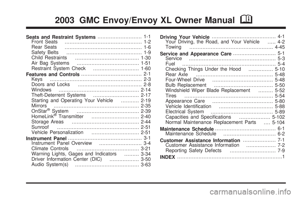 GMC ENVOY 2003  Owners Manual 