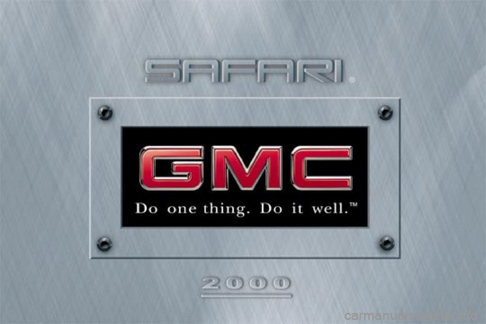 GMC SAFARI 2000  Owners Manual 