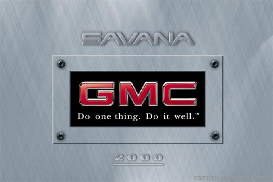 GMC SAVANA 2000  Owners Manual 