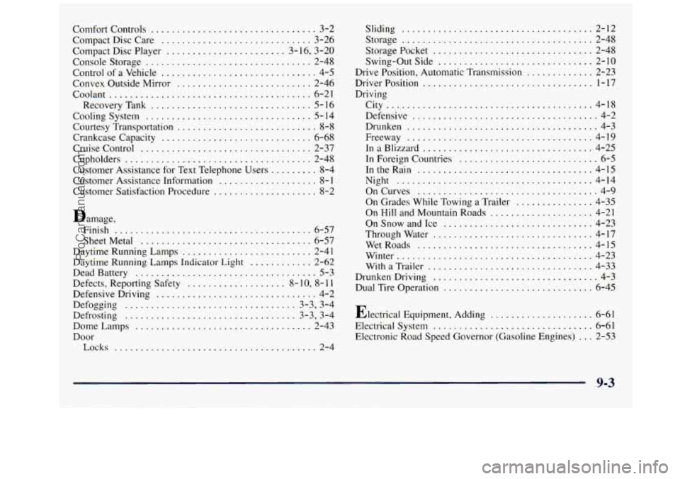 GMC SAVANA 1998 Owners Manual Comfort Controls ................................ 3-2
Compact Disc Care ............................. 3-26
Compact Disc Player
....................... 3- 16. 3.20
Console Storage
.......... GMC SAVANA 1998 Owners Manual Comfort Controls ................................ 3-2
Compact Disc Care ............................. 3-26
Compact Disc Player
....................... 3- 16. 3.20
Console Storage
..........