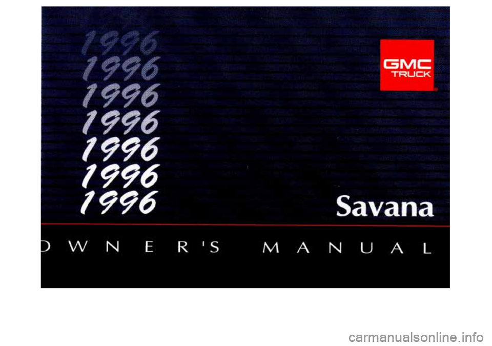 GMC SAVANA 1996  Owners Manual 