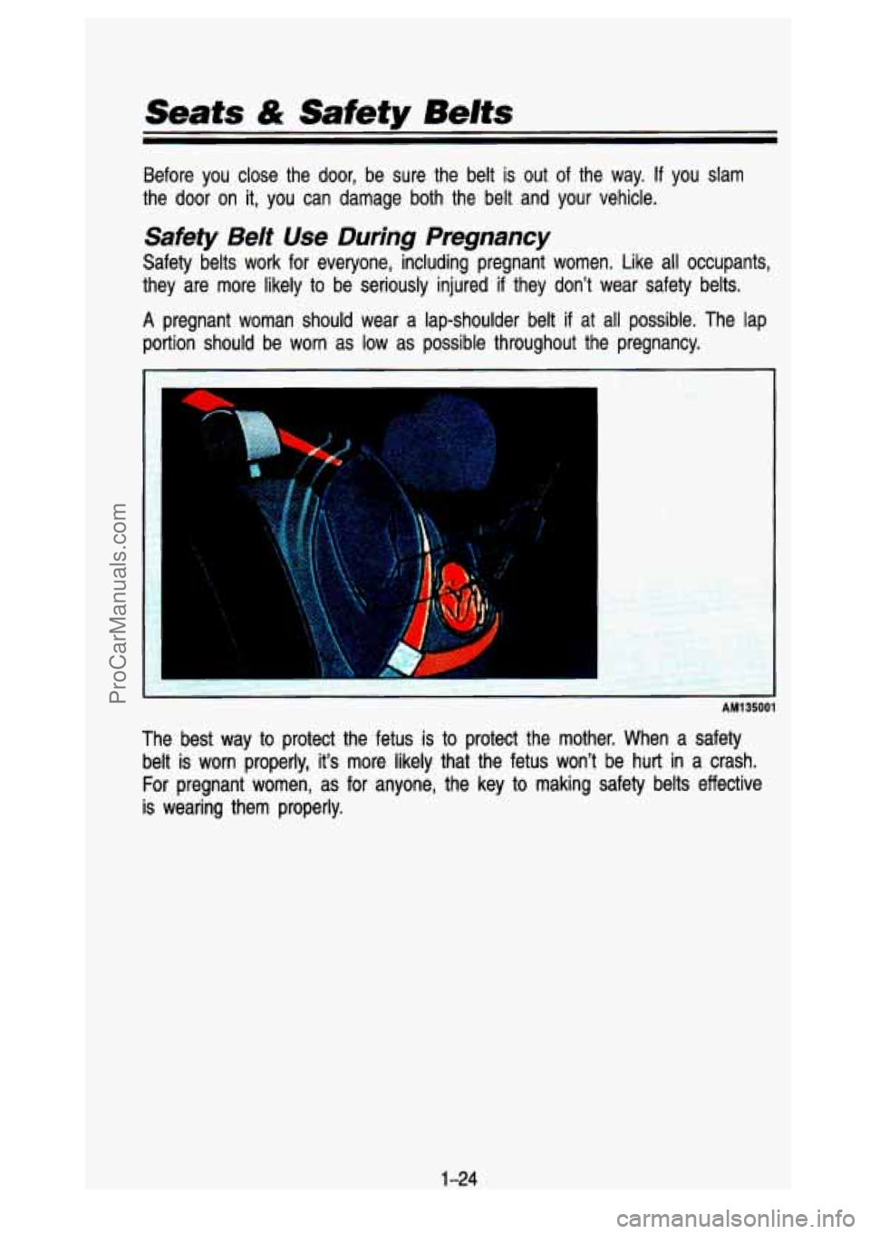 GMC SIERRA 1993 Owners Guide Seats & Safety Belts
Before you close the door, be sure the belt is out of the way. If you slam
the door on it, you can damage both the belt and your vehicl\
e.
Safety Be/t Use GMC SIERRA 1993 Owners Guide Seats & Safety Belts
Before you close the door, be sure the belt is out of the way. If you slam
the door on it, you can damage both the belt and your vehicl\
e.
Safety Be/t Use
