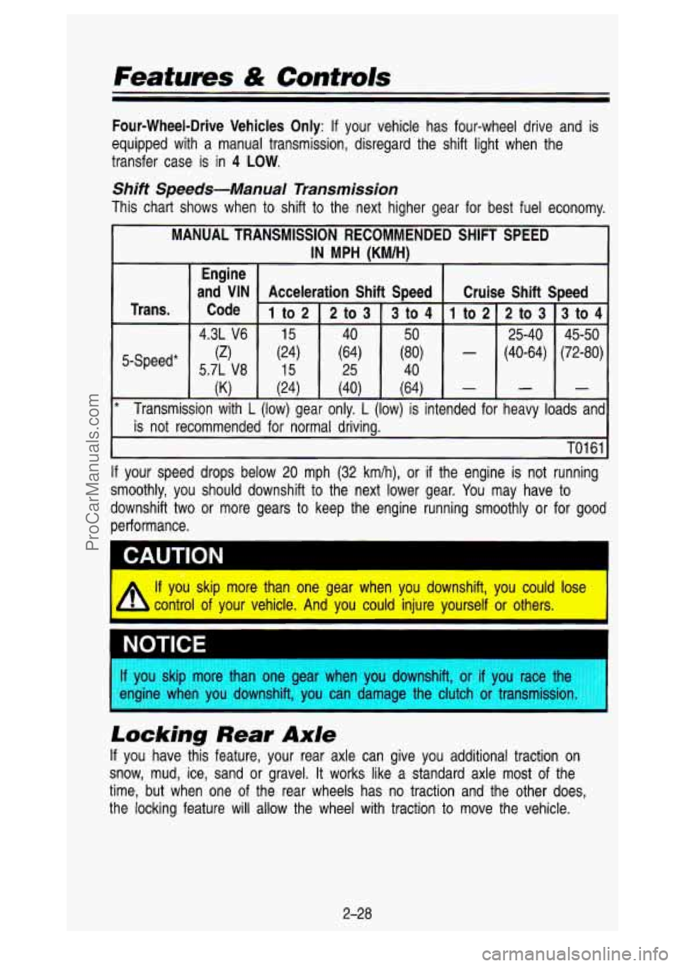 GMC SIERRA 1993 Owners Manual Features & Controls
Four-Wheel-Drive Vehicles Only: If your vehicle has four-wheel drive and is
equipped with a manual transmission, disregard the shift light \
when the
transfer GMC SIERRA 1993 Owners Manual Features & Controls
Four-Wheel-Drive Vehicles Only: If your vehicle has four-wheel drive and is
equipped with a manual transmission, disregard the shift light \
when the
transfer