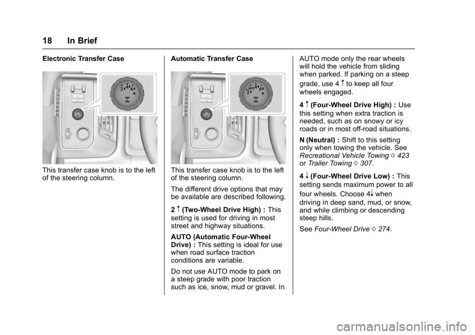 GMC SIERRA 1500 2017 User Guide GMC Sierra/Sierra Denali Owner Manual (GMNA-Localizing-U.S./Canada/
Mexico-9955992) - 2017 - crc - 5/3/16
18 In Brief
Electronic Transfer Case
This transfer case knob is to the left
of the steering co