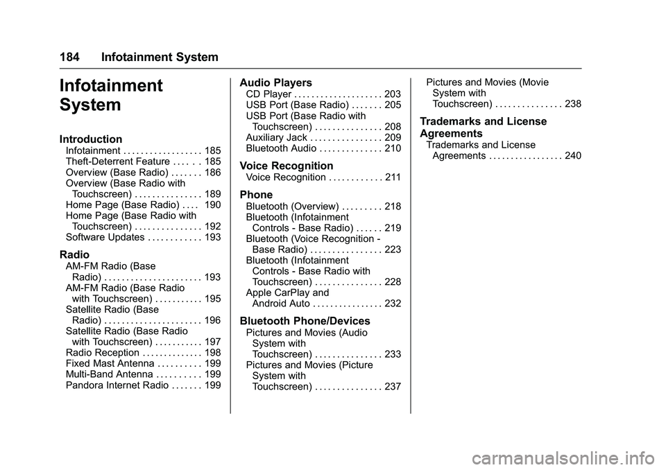 GMC SIERRA 1500 2016 Owners Manual GMC Sierra Owner Manual (GMNA-Localizing-U.S./Canada/Mexico-
9234758) - 2016 - crc - 11/9/15
184 Infotainment System
Infotainment
System
Introduction
Infotainment . . . . . . . . . . . . . . . . . . 1 GMC SIERRA 1500 2016 Owners Manual GMC Sierra Owner Manual (GMNA-Localizing-U.S./Canada/Mexico-
9234758) - 2016 - crc - 11/9/15
184 Infotainment System
Infotainment
System
Introduction
Infotainment . . . . . . . . . . . . . . . . . . 1