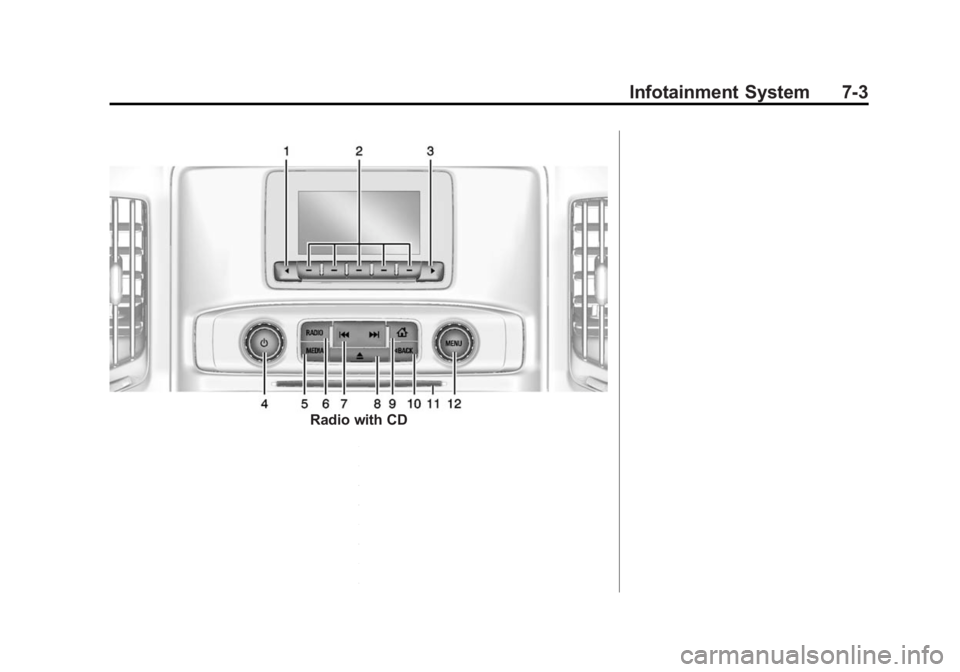 GMC SIERRA 1500 2014 Owners Manual Black plate (3,1)GMC Sierra Owner Manual (GMNA-Localizing-U.S./Canada/Mexico-
5853626) - 2014 - 3rd crc - 8/15/13
Infotainment System 7-3
Radio with CD GMC SIERRA 1500 2014 Owners Manual Black plate (3,1)GMC Sierra Owner Manual (GMNA-Localizing-U.S./Canada/Mexico-
5853626) - 2014 - 3rd crc - 8/15/13
Infotainment System 7-3
Radio with CD