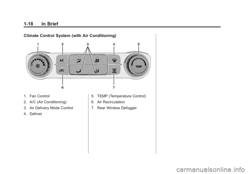 GMC SIERRA 1500 2014  Owners Manual Black plate (18,1)GMC Sierra Owner Manual (GMNA-Localizing-U.S./Canada/Mexico-
5853626) - 2014 - 3rd crc - 8/15/13
1-18 In Brief
Climate Control System (with Air Conditioning)
1. Fan Control
2. A/C (A