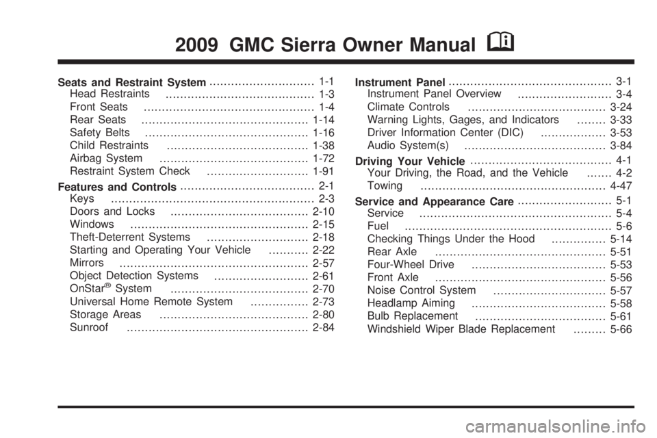 GMC SIERRA 1500 2009  Owners Manual 
