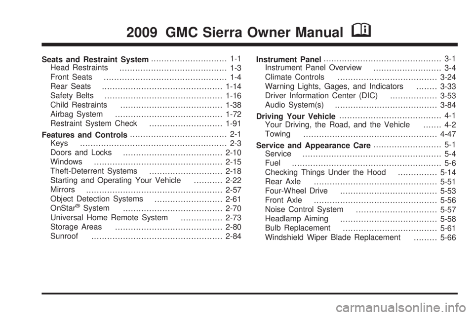 GMC SIERRA 1500 2009  Owners Manual 