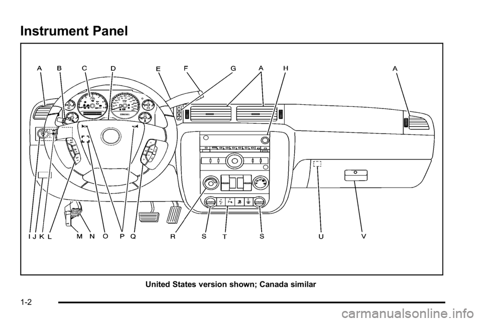 GMC SIERRA DENALI 2010 Owners Manual Instrument Panel
United States version shown; Canada similar
1-2 GMC SIERRA DENALI 2010 Owners Manual Instrument Panel
United States version shown; Canada similar
1-2