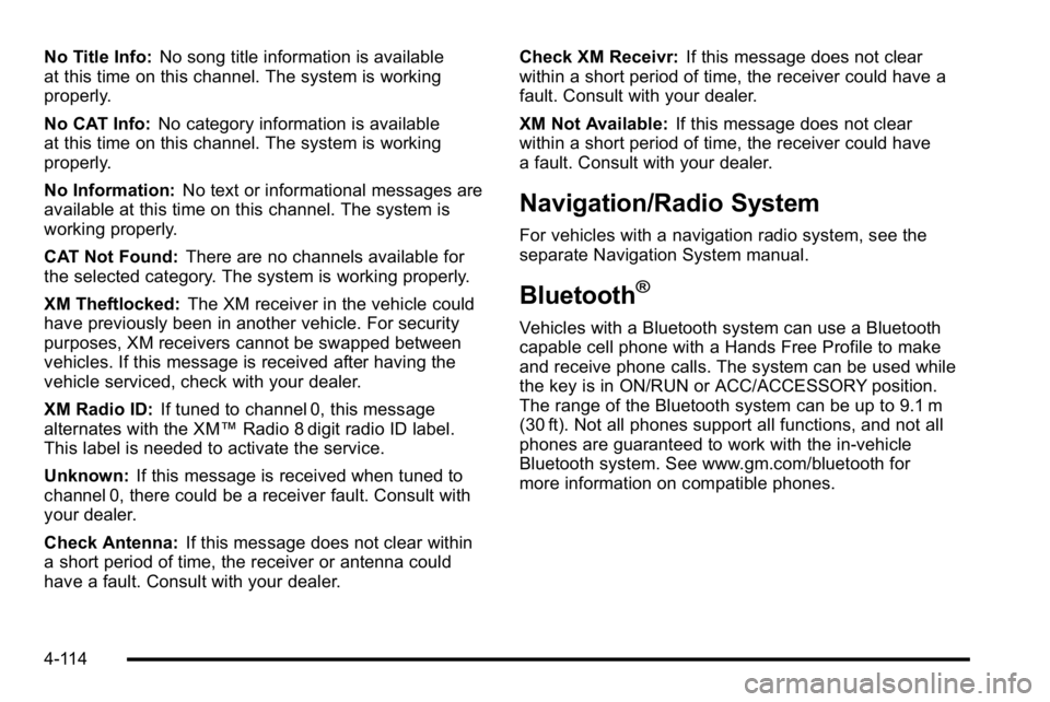 GMC YUKON XL 2010 Repair Manual No Title Info:No song title information is available
at this time on this channel. The system is working
properly.
No CAT Info: No category information is available
at this time on this channel. The s GMC YUKON XL 2010 Repair Manual No Title Info:No song title information is available
at this time on this channel. The system is working
properly.
No CAT Info: No category information is available
at this time on this channel. The s