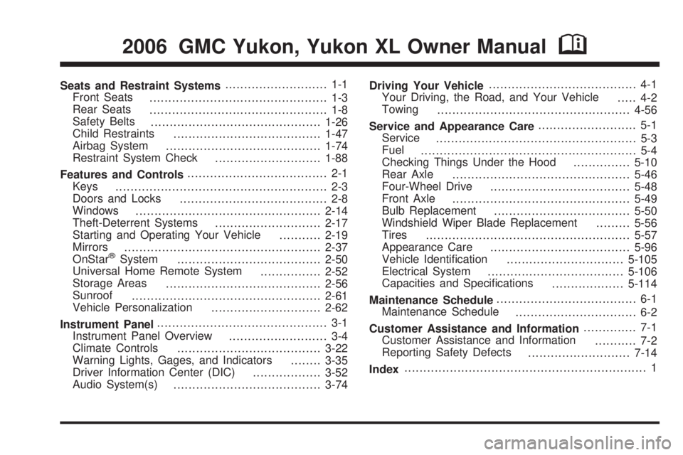 GMC YUKON XL 2006  Owners Manual 