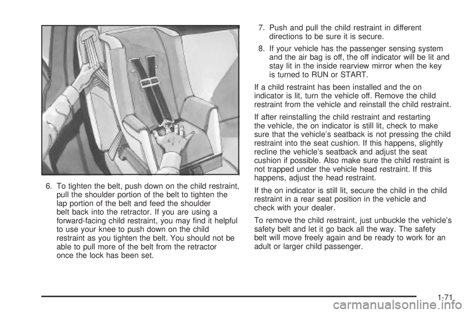 GMC YUKON XL DENALI 2004 Manual PDF 6. To tighten the belt, push down on the child restraint,
pull the shoulder portion of the belt to tighten the
lap portion of the belt and feed the shoulder
belt back into the retractor. If you are us GMC YUKON XL DENALI 2004 Manual PDF 6. To tighten the belt, push down on the child restraint,
pull the shoulder portion of the belt to tighten the
lap portion of the belt and feed the shoulder
belt back into the retractor. If you are us