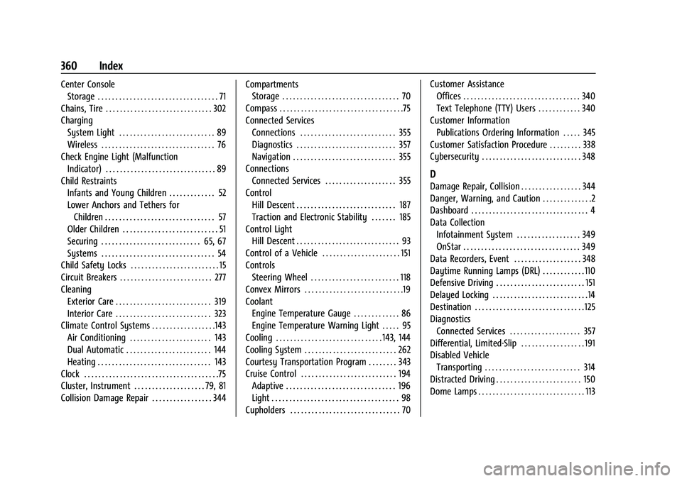GMC CANYON 2023 Owners Manual GMC Canyon/Canyon Denali Owner Manual (GMNA-Localizing-U.S./Cana-
da/Mexico-16510661) - 2023 - CRC - 11/29/22
360 Index
Center ConsoleStorage . . . . . . . . . . . . . . . . . . . . . . . . . . . . . GMC CANYON 2023 Owners Manual GMC Canyon/Canyon Denali Owner Manual (GMNA-Localizing-U.S./Cana-
da/Mexico-16510661) - 2023 - CRC - 11/29/22
360 Index
Center ConsoleStorage . . . . . . . . . . . . . . . . . . . . . . . . . . . . .