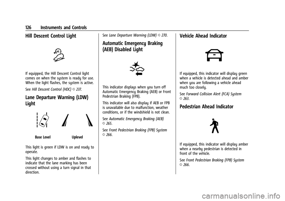 GMC SIERRA 2024 Owners Manual GMC Sierra/Sierra Denali 2500 HD/3500 HD Owner Manual (GMNA-
Localizing-U.S./Canada-16908340) - 2024 - CRC - 12/15/22
126 Instruments and Controls
Hill Descent Control Light
If equipped, the Hill Desc GMC SIERRA 2024 Owners Manual GMC Sierra/Sierra Denali 2500 HD/3500 HD Owner Manual (GMNA-
Localizing-U.S./Canada-16908340) - 2024 - CRC - 12/15/22
126 Instruments and Controls
Hill Descent Control Light
If equipped, the Hill Desc