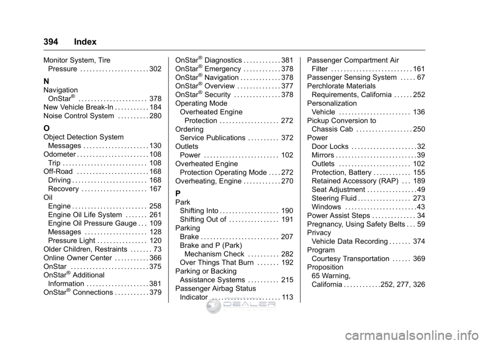 GMC SIERRA DENALI 2016 Owners Manual GMC Sierra Denali Owner Manual (GMNA-Localizing-U.S./Canada/Mexico-
9234761) - 2016 - crc - 7/24/15
394 Index
Monitor System, TirePressure . . . . . . . . . . . . . . . . . . . . . . 302
N
Navigation
GMC SIERRA DENALI 2016 Owners Manual GMC Sierra Denali Owner Manual (GMNA-Localizing-U.S./Canada/Mexico-
9234761) - 2016 - crc - 7/24/15
394 Index
Monitor System, TirePressure . . . . . . . . . . . . . . . . . . . . . . 302
N
Navigation