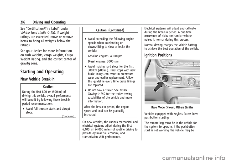 GMC SIERRA DENALI 2024 Owners Manual GMC Sierra/Sierra Denali 2500 HD/3500 HD Owner Manual (GMNA-
Localizing-U.S./Canada-16908340) - 2024 - CRC - 12/13/22
216 Driving and Operating
See“Certification/Tire Label” under
Vehicle Load Lim GMC SIERRA DENALI 2024 Owners Manual GMC Sierra/Sierra Denali 2500 HD/3500 HD Owner Manual (GMNA-
Localizing-U.S./Canada-16908340) - 2024 - CRC - 12/13/22
216 Driving and Operating
See“Certification/Tire Label” under
Vehicle Load Lim