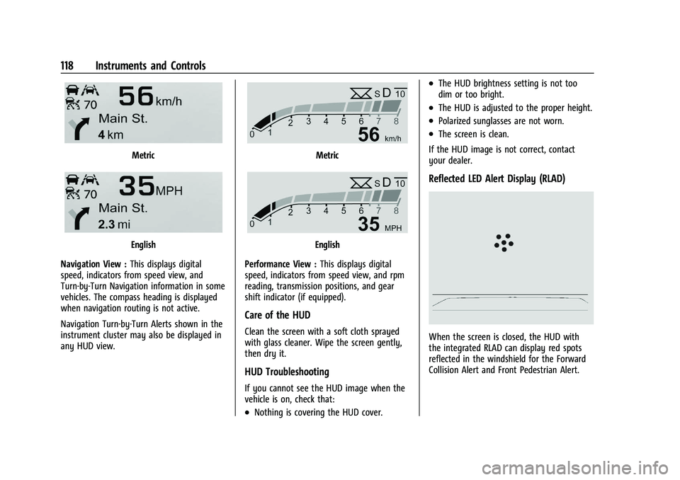 GMC TERRAIN 2023 Owners Manual GMC Terrain/Terrain Denali Owner Manual (GMNA-Localizing-U.S./Canada/
Mexico-16540740) - 2023 - CRC - 6/16/22
118 Instruments and Controls
Metric
English
Navigation View : This displays digital
speed, GMC TERRAIN 2023 Owners Manual GMC Terrain/Terrain Denali Owner Manual (GMNA-Localizing-U.S./Canada/
Mexico-16540740) - 2023 - CRC - 6/16/22
118 Instruments and Controls
Metric
English
Navigation View : This displays digital
speed,