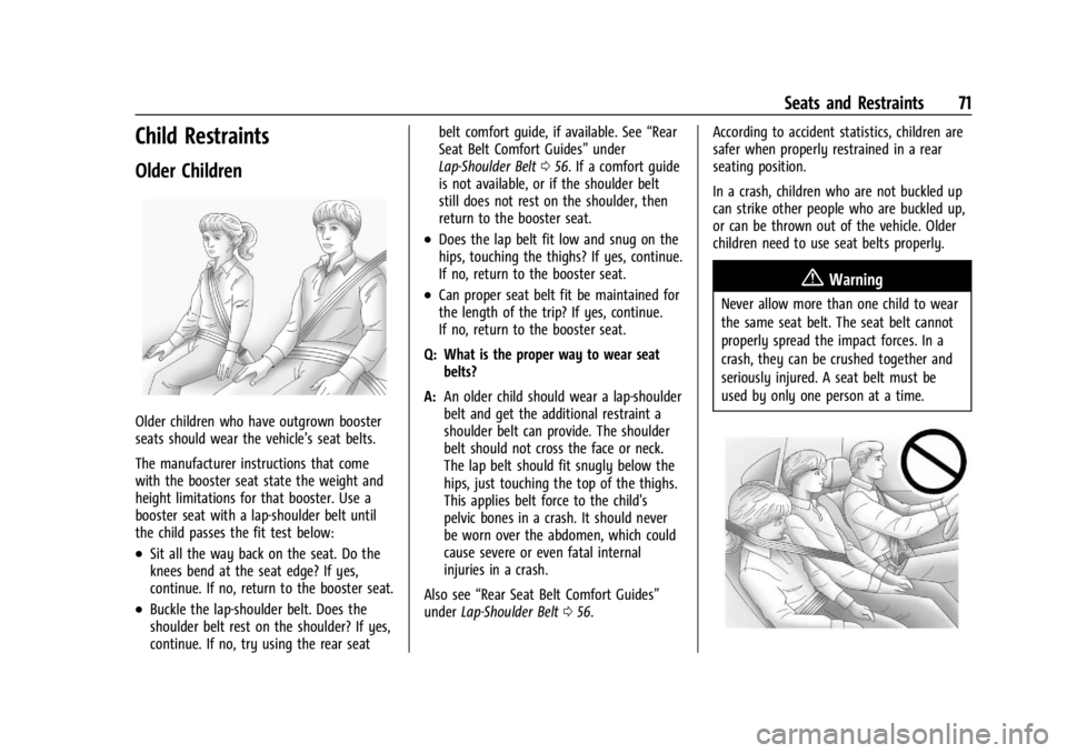 GMC YUKON 2022 Manual PDF GMC Yukon/Yukon XL/Denali Owner Manual (GMNA-Localizing-U.S./
Canada/Mexico-15555988) - 2022 - CRC - 12/3/21
Seats and Restraints 71
Child Restraints
Older Children
Older children who have outgrown bo GMC YUKON 2022 Manual PDF GMC Yukon/Yukon XL/Denali Owner Manual (GMNA-Localizing-U.S./
Canada/Mexico-15555988) - 2022 - CRC - 12/3/21
Seats and Restraints 71
Child Restraints
Older Children
Older children who have outgrown bo