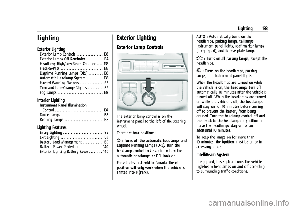 GMC YUKON DENALI 2023 Owners Manual GMC Yukon/Yukon XL/Denali Owner Manual (GMNA-Localizing-U.S./
Canada/Mexico-16417394) - 2023 - CRC - 4/26/22
Lighting 133
Lighting
Exterior Lighting
Exterior Lamp Controls . . . . . . . . . . . . . . GMC YUKON DENALI 2023 Owners Manual GMC Yukon/Yukon XL/Denali Owner Manual (GMNA-Localizing-U.S./
Canada/Mexico-16417394) - 2023 - CRC - 4/26/22
Lighting 133
Lighting
Exterior Lighting
Exterior Lamp Controls . . . . . . . . . . . . . .