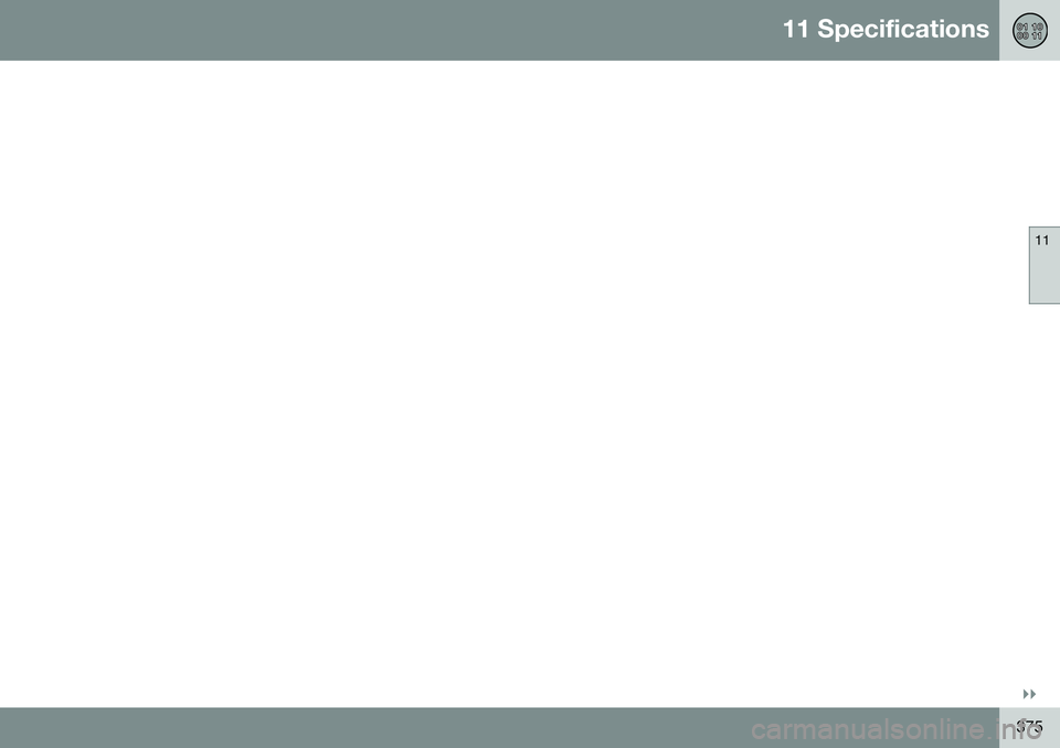 VOLVO V60 2016  Owner´s Manual 11 Specifications
11
}}
375 
