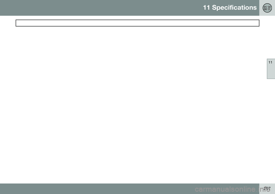 VOLVO XC90 2014 Owner´s Manual 11 Specifications
11
297 VOLVO XC90 2014 Owner´s Manual 11 Specifications
11
297