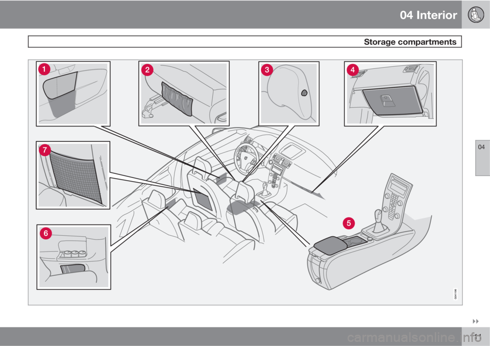 VOLVO C30 2010  Owner´s Manual 04 Interior
 Storage compartments
04

111 