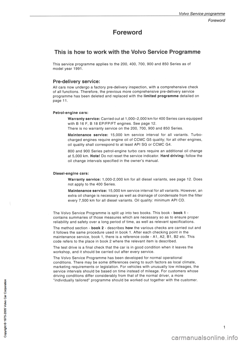 VOLVO 240 1991  Service User Guide 