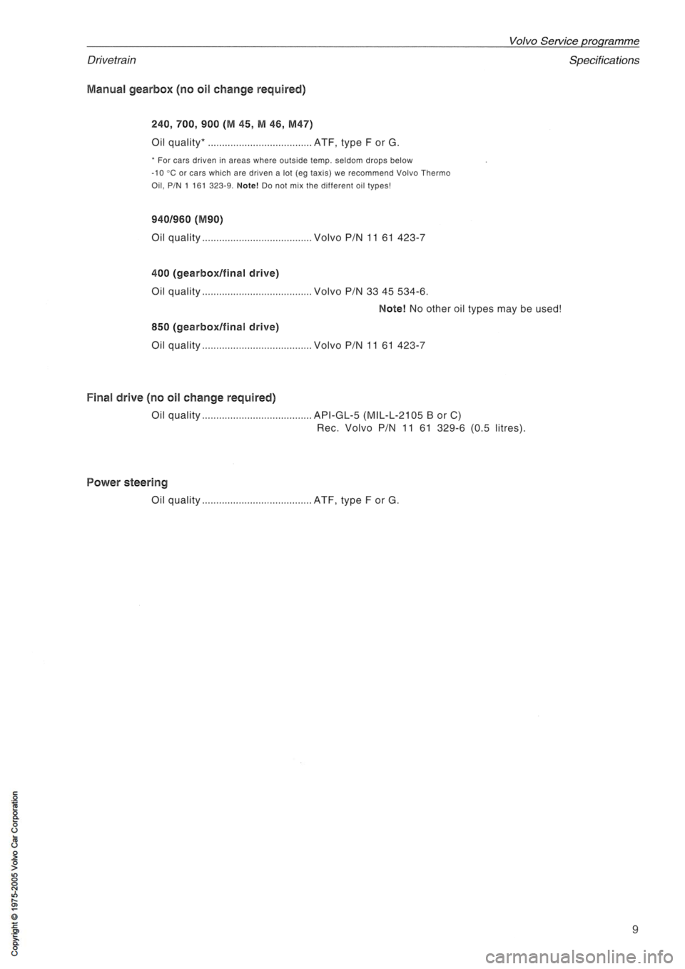 VOLVO 240 1991 Service User Guide VOLVO 240 1991 Service User Guide