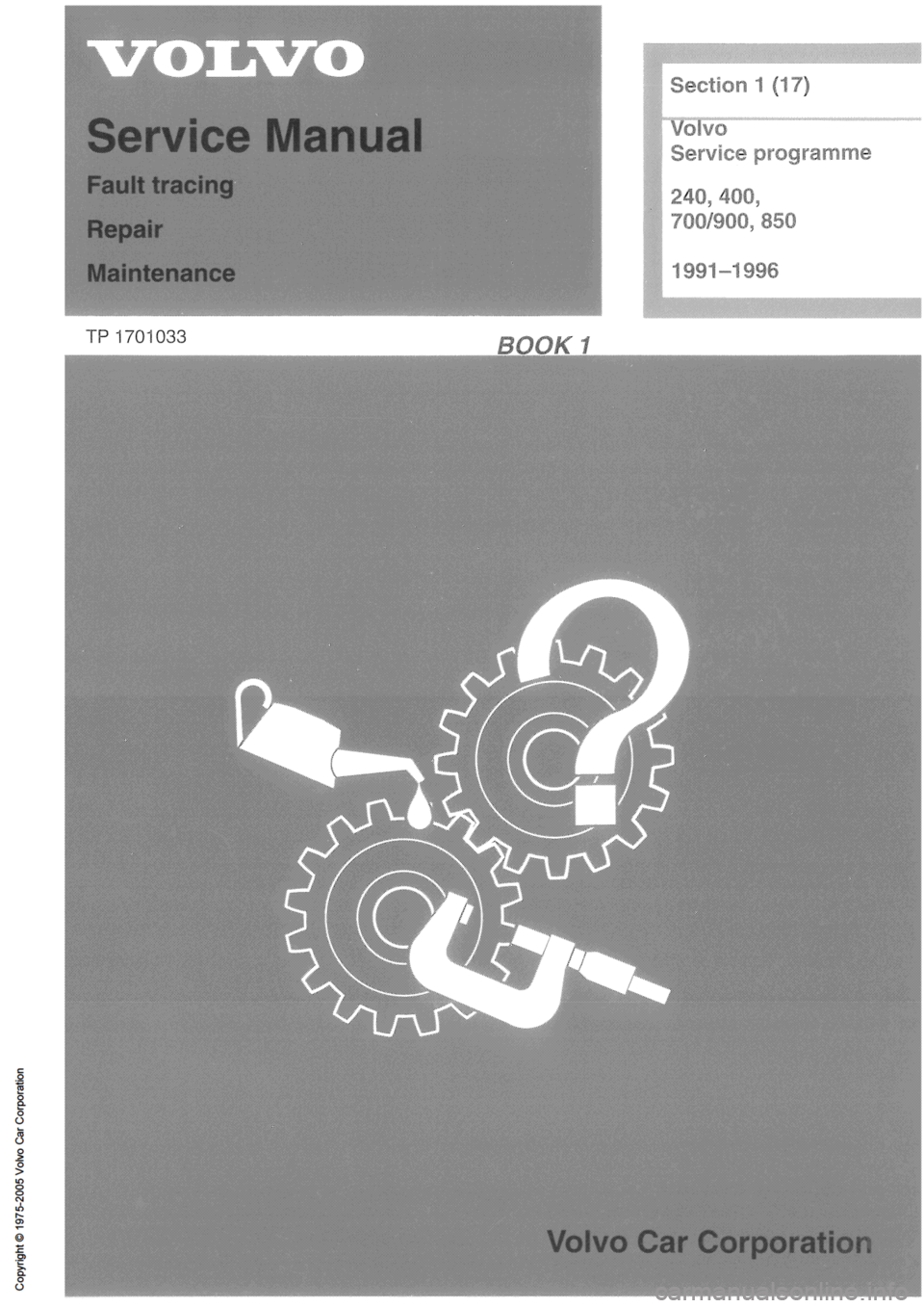 VOLVO 850 1991  Service Repair Manual 