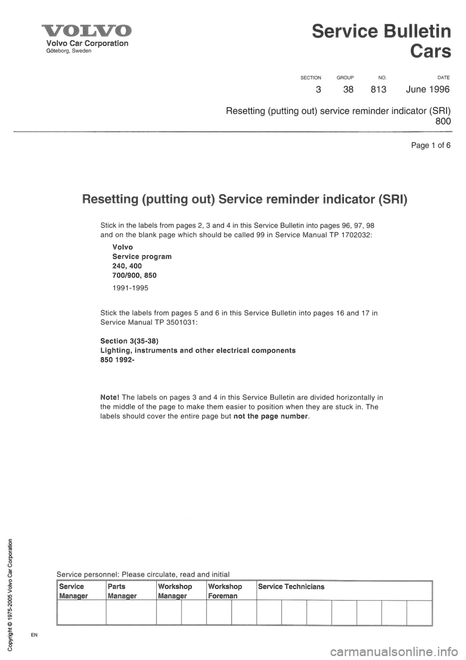 VOLVO 900 1991 Service Workshop Manual VOLVO 900 1991 Service Workshop Manual