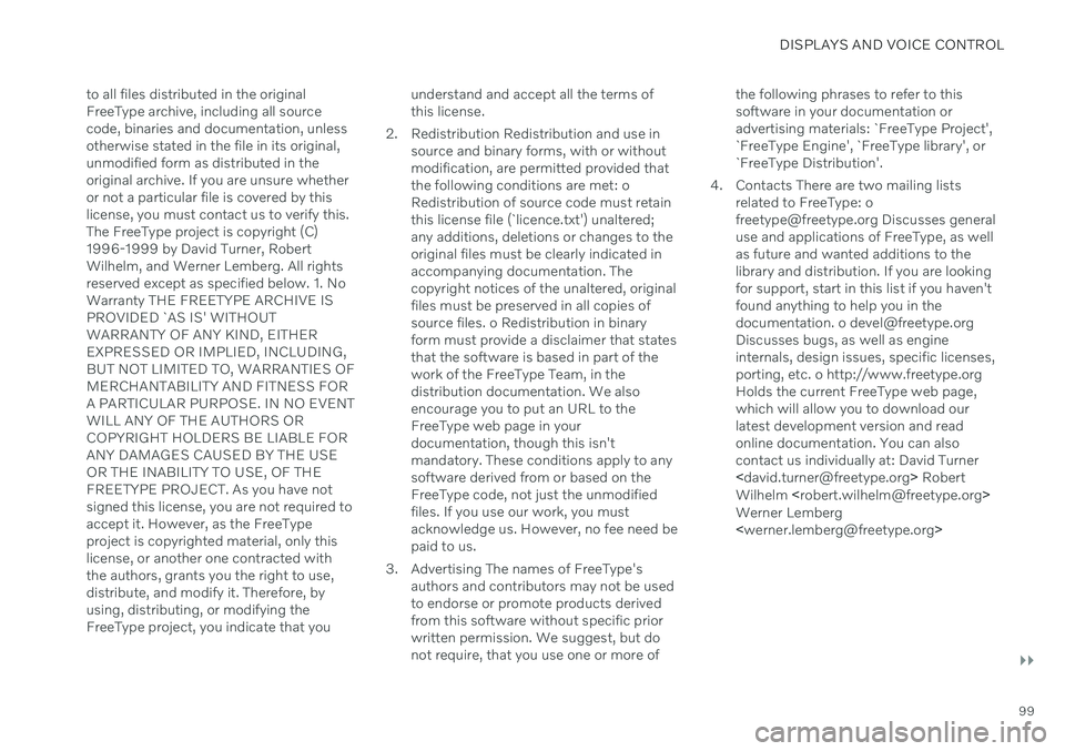 VOLVO V60 2021 Owners Manual DISPLAYS AND VOICE CONTROL
}}
99
to all files distributed in the original FreeType archive, including all sourcecode, binaries and documentation, unlessotherwise stated in the file in its original,unm VOLVO V60 2021 Owners Manual DISPLAYS AND VOICE CONTROL
}}
99
to all files distributed in the original FreeType archive, including all sourcecode, binaries and documentation, unlessotherwise stated in the file in its original,unm