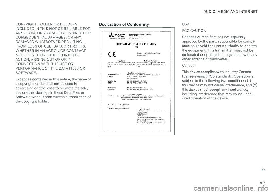 VOLVO V60 TWIN ENGINE 2020 Manual PDF AUDIO, MEDIA AND INTERNET
}}
517
COPYRIGHT HOLDER OR HOLDERS INCLUDED IN THIS NOTICE BE LIABLE FORANY CLAIM, OR ANY SPECIAL INDIRECT ORCONSEQUENTIAL DAMAGES, OR ANYDAMAGES WHATSOEVER RESULTINGFROM LOS VOLVO V60 TWIN ENGINE 2020 Manual PDF AUDIO, MEDIA AND INTERNET
}}
517
COPYRIGHT HOLDER OR HOLDERS INCLUDED IN THIS NOTICE BE LIABLE FORANY CLAIM, OR ANY SPECIAL INDIRECT ORCONSEQUENTIAL DAMAGES, OR ANYDAMAGES WHATSOEVER RESULTINGFROM LOS