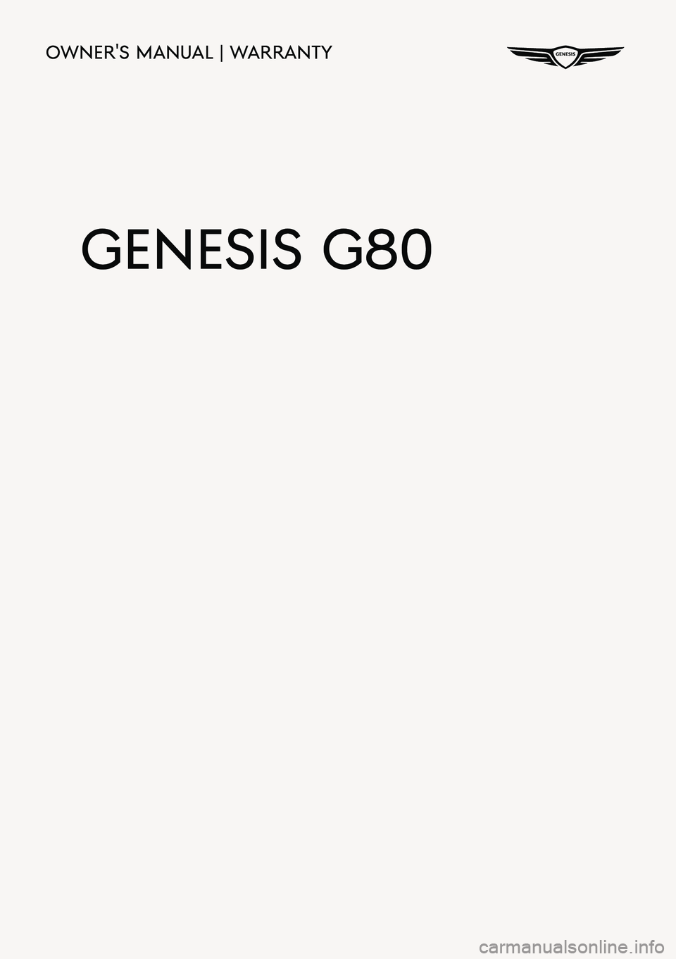 GENESIS G80 2021  Premium Navigation Manual 
OWARRANTY
GENESIS G80  
