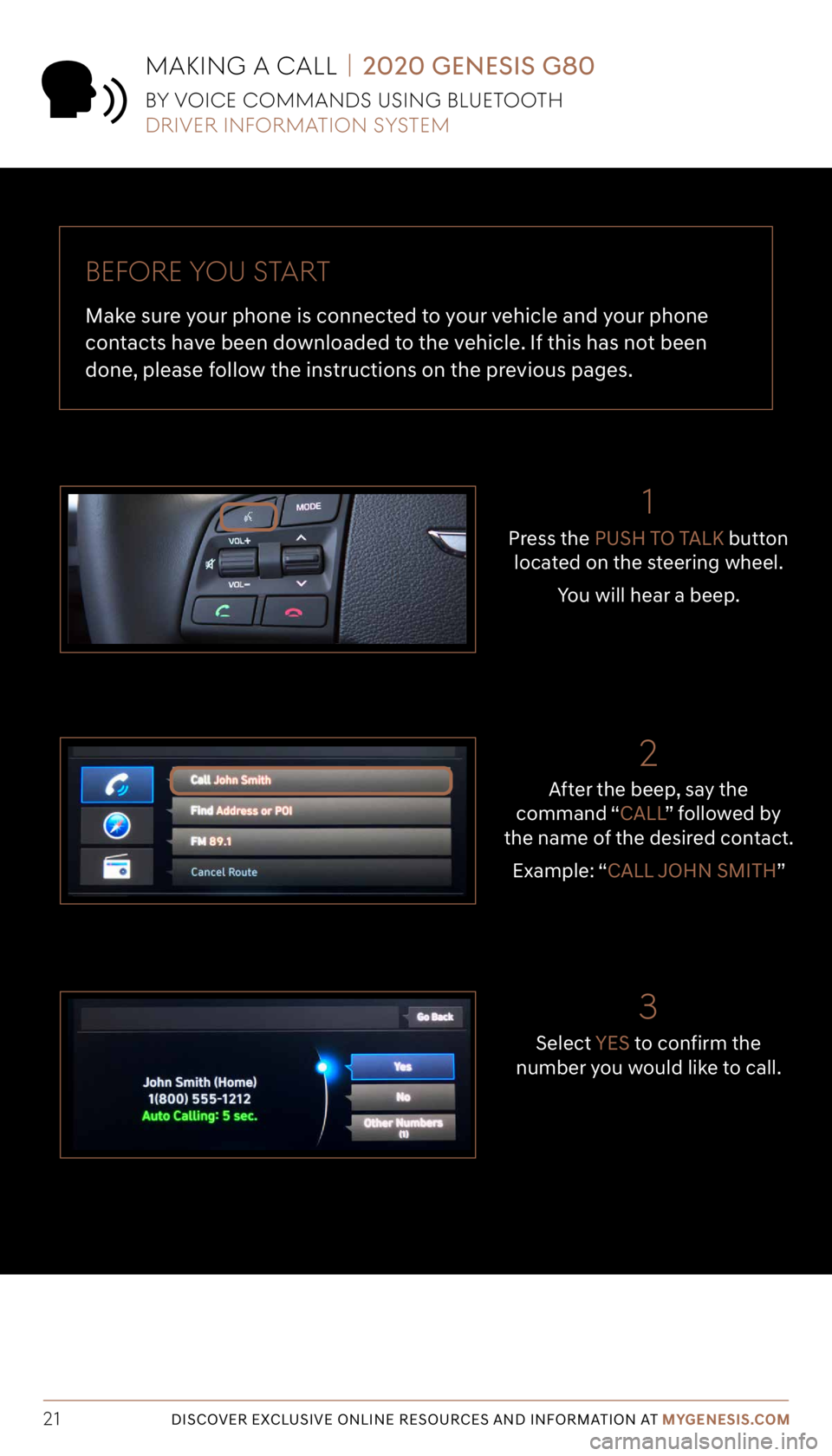 GENESIS G80 SPORT 2020 Getting Started Guide Tier 1 – VDS Icons
Voice
Activation Bluetooth
TPMSBatter\f Window
\befog 1 Window
\befog 2
App ClockSteering
Adjustments Light
Gear
Seat
Adjusting Air
Media 1 Fuel
Automatic
Transmission Manual
Tra GENESIS G80 SPORT 2020 Getting Started Guide Tier 1 – VDS Icons
Voice
Activation Bluetooth
TPMSBatter\f Window
\befog 1 Window
\befog 2
App ClockSteering
Adjustments Light
Gear
Seat
Adjusting Air
Media 1 Fuel
Automatic
Transmission Manual
Tra