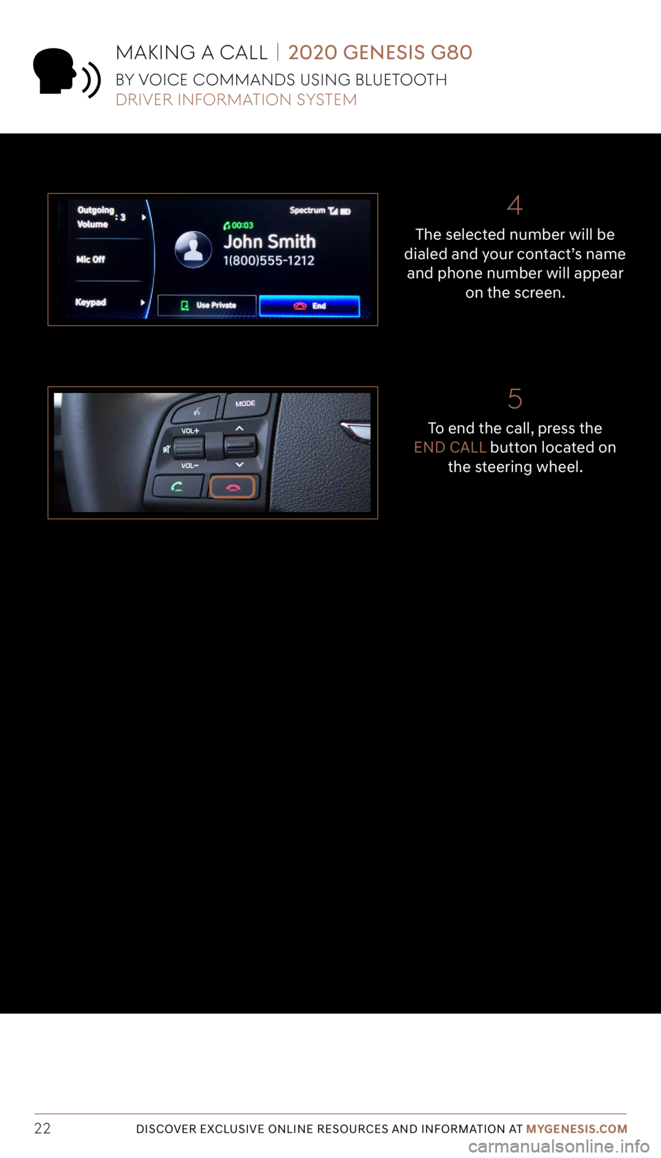 GENESIS G80 SPORT 2020 Getting Started Guide Tier 1 – VDS Icons
Voice
Activation Bluetooth
TPMSBatter\f Window
\befog 1 Window
\befog 2
App ClockSteering
Adjustments Light
Gear
Seat
Adjusting Air
Media 1 Fuel
Automatic
Transmission Manual
Tra GENESIS G80 SPORT 2020 Getting Started Guide Tier 1 – VDS Icons
Voice
Activation Bluetooth
TPMSBatter\f Window
\befog 1 Window
\befog 2
App ClockSteering
Adjustments Light
Gear
Seat
Adjusting Air
Media 1 Fuel
Automatic
Transmission Manual
Tra