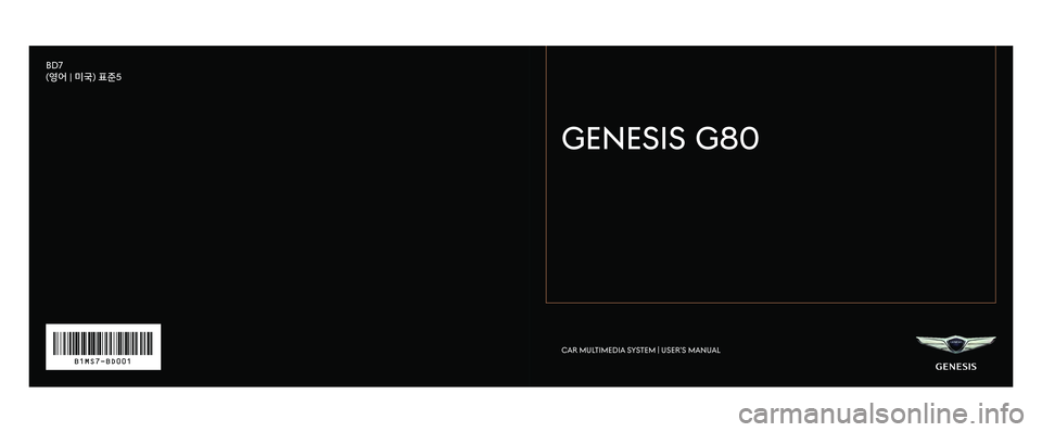 GENESIS G80 SPORT 2019  Multimedia System Manual 