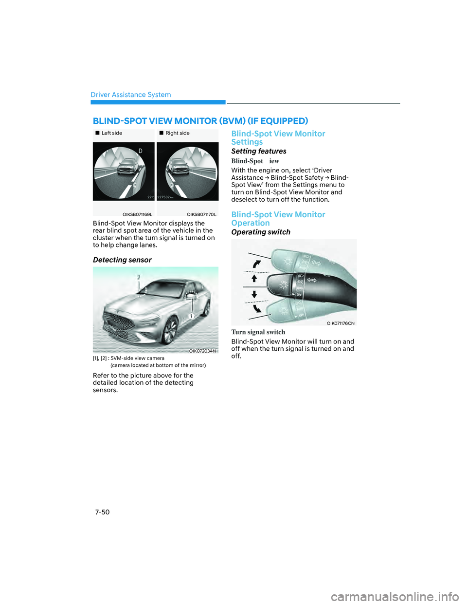 GENESIS G70 2023  Owners Manual Driver Assistance System7-50
�%�/�,�1�