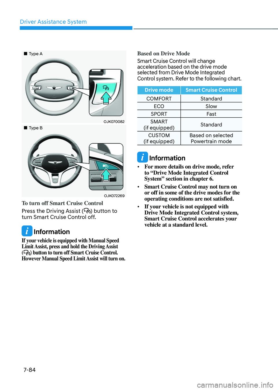 GENESIS GV70 2023  Owners Manual Driver Assistance System
7-84
		 