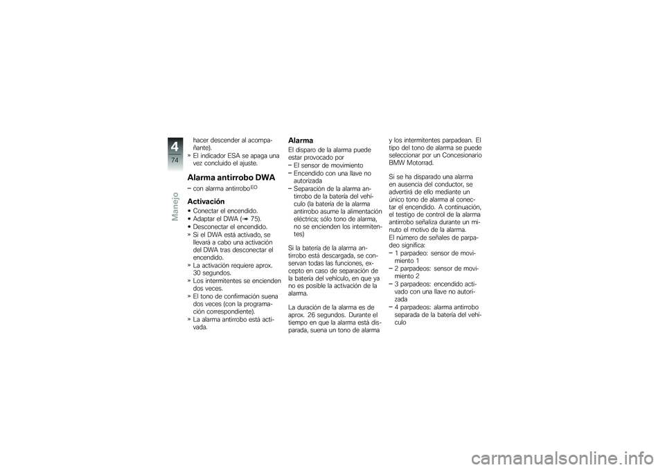 BMW MOTORRAD R 1200 GS 2012  Manual de instrucciones (in Spanish) �����	 ���������	 �� ����
���$�<�����D�
�#� ���������	 �#�,�+ �� ����\b� �
����� ������
��� �� ��&�
����
�*��
��,�
 �
������	�1�	 �-�\