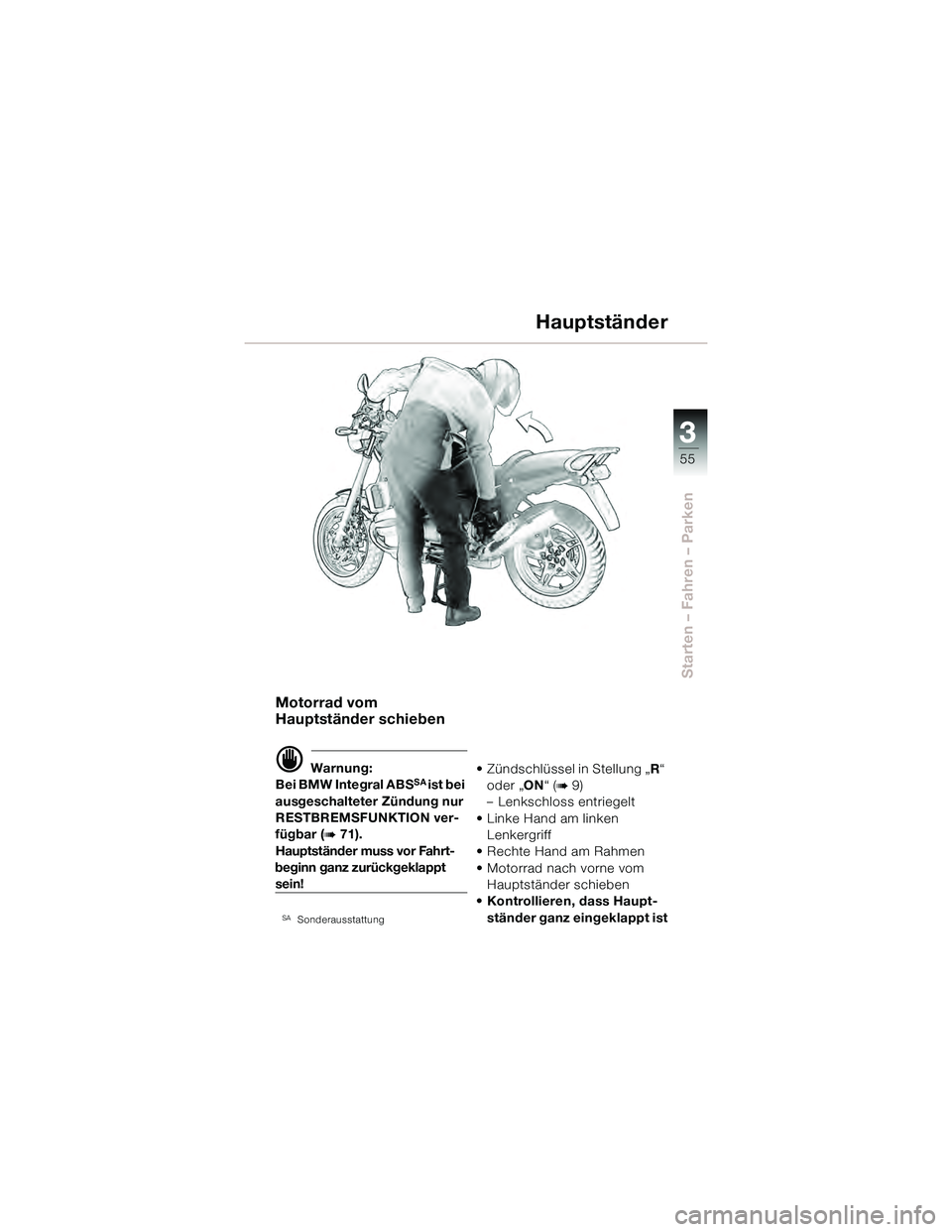 BMW MOTORRAD R 850 R 2003  Betriebsanleitung (in German) !55
!
\f\f\f\f	
\f
 \f
;+=\f

\f
\f /
\f\f\b\f0 0
 
\f
\f
\b\f1,\f\f
2342356-476\f8
.,
\f9 
