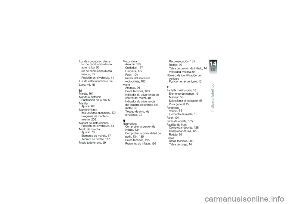 BMW MOTORRAD R 1200 GS 2016  Manual de instrucciones (in Spanish) �$�
�  �� �����
����&� ���
�	����
�  �� �����
����&� ���
�	����
���
�#�����" �3�5
��
�  �� �����
����&� ���
�	���
���
���" �3�3
�������&� 