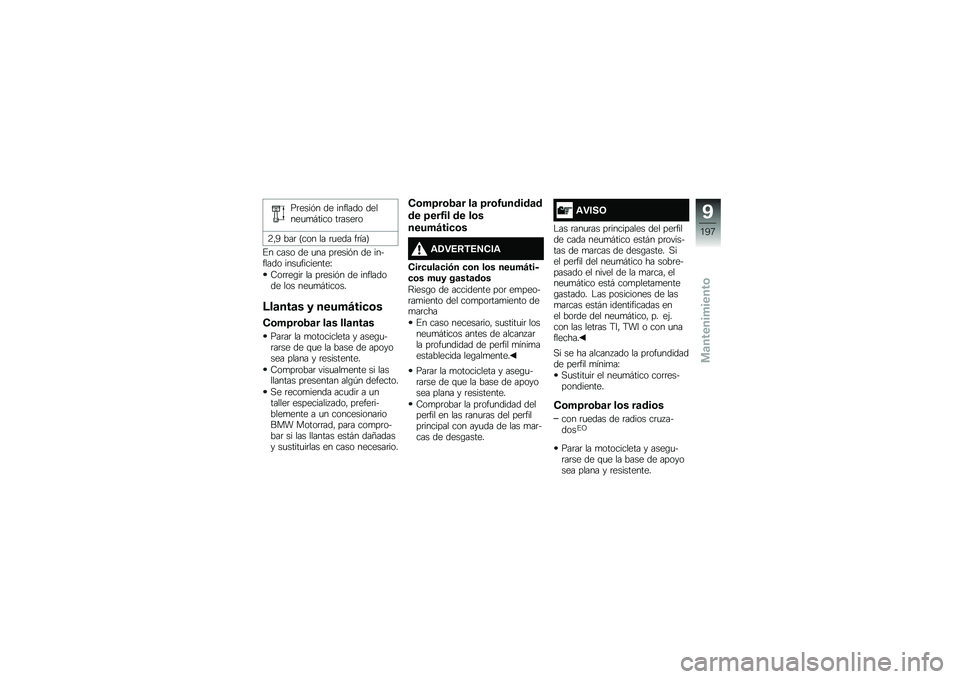 BMW MOTORRAD R 1250 GS 2019  Manual de instrucciones (in Spanish) ��	����&� �� ������� ������
�
�#���� ��	����	�
�9�"�1 ���	 �?��� �� �	�
��� ��	���@
�%� ���� �� �
�� ��	����&� �� �������� ����
��
