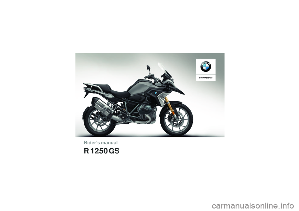 BMW MOTORRAD R 1250 GS 2018  Riders Manual (in English) 