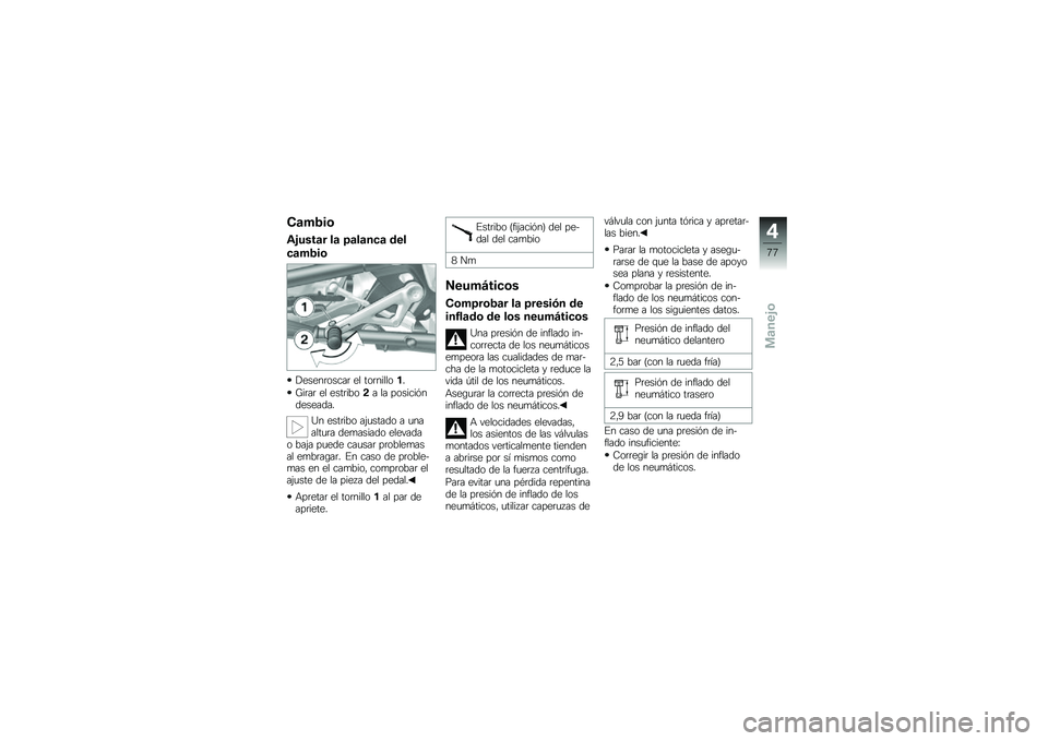 BMW MOTORRAD R 1200 GS ADVENTURE 2014  Manual de instrucciones (in Spanish) ��	��2��\b
�\f�&����	� ��	 �6�	��	��
�	 ���
�
�	��2��\b
�!�����	�����	 �� ���	�������
�L��	��	 �� ����	����!� �� �������&���������
�@� �