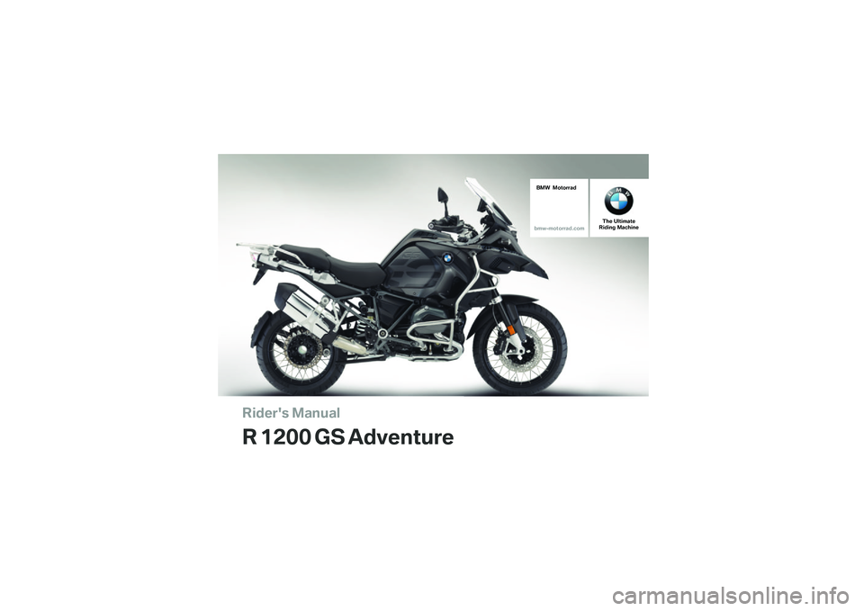 BMW MOTORRAD R 1200 GS ADVENTURE 2016  Riders Manual (in English) 