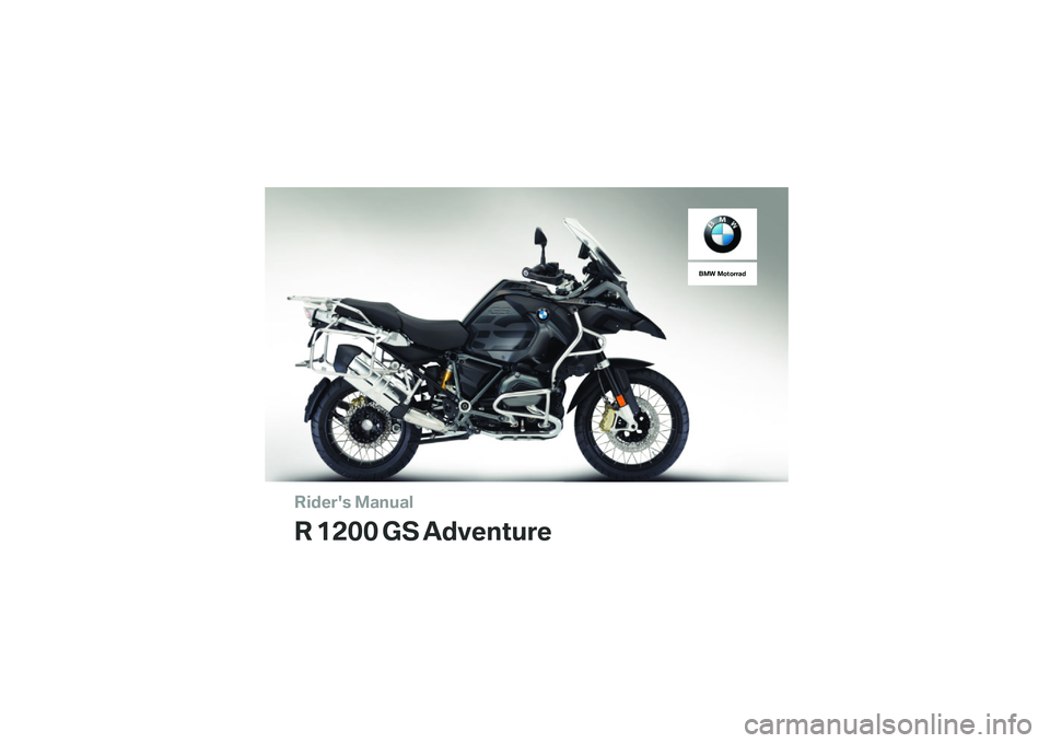 BMW MOTORRAD R 1200 GS ADVENTURE 2017  Riders Manual (in English) 