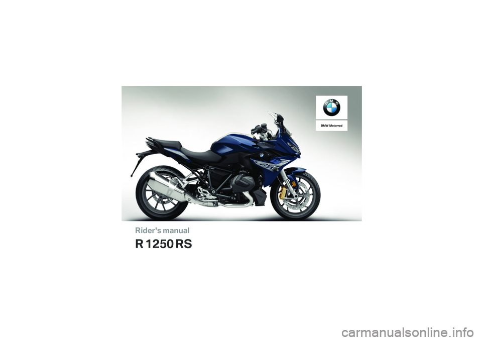 BMW MOTORRAD R 1250 RS 2019  Riders Manual (in English) 