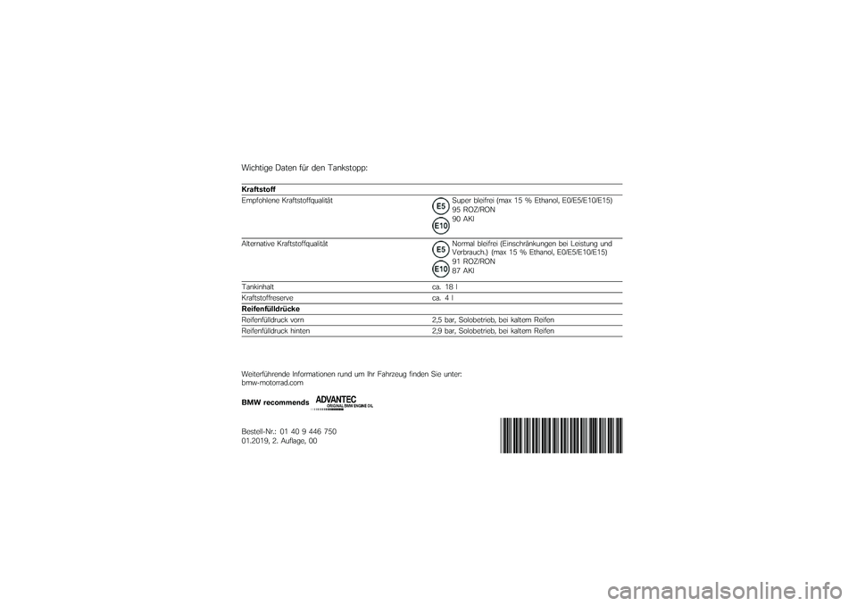 BMW MOTORRAD R 1250 RS 2019  Betriebsanleitung (in German) �;���	���
� �>�\b��� ��-�
 ��� �!�\b��&������A
� ��	�!��\b���!�!
������	���� ��
�\b��������B�\f�\b����"���\f���
 ������
�� �$��\b�/ �8�C �D ���	