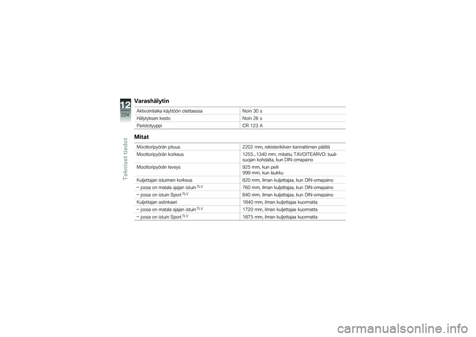 BMW MOTORRAD R 1250 RS 2019  Käsikirja (in Finnish) �5�
��
����\b����&
�/������������� �������� ��������	�	��B��� �6�& �	
�:�������	�� ���	���B��� �4�* �	
�%����	���������=�8 ��4�6 �/
�\